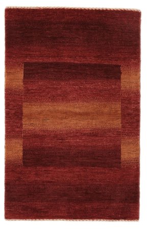 Anudada A Mano Loribaft Fine Alfombra 79X123 Oriental De Lana Rojo Oscuro/Negro Pequeño