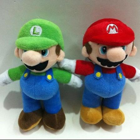 Ny 25 cm Super Mario Bros plyschdocka Mario Luigi Mjukleksak Stuffed Anim A