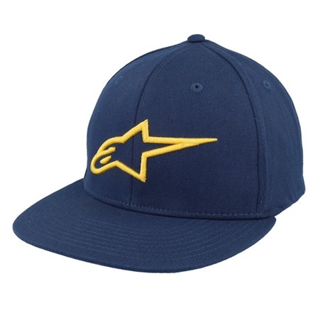Alpinestars - Modrá fitted Kšiltovka - Ageless Flat Hat Navy/Gold Fitted @ Hatstore