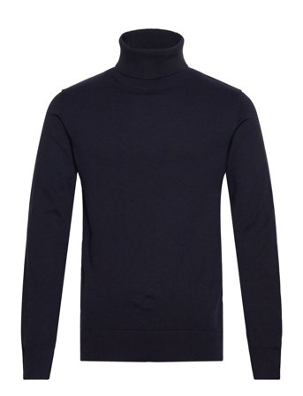 100% Recycle Knit Roll Neck Navy Lindbergh