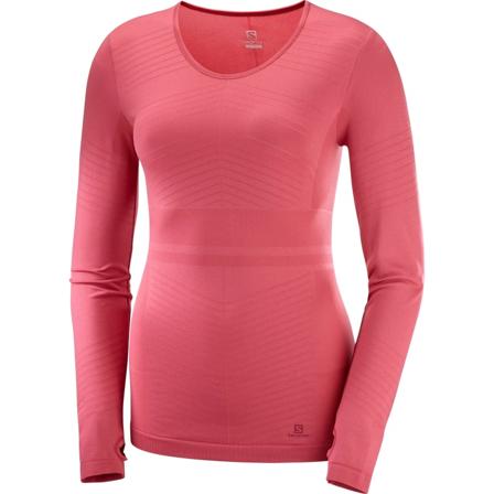 Salomon Women's Elevate Moveon Longsleeve Tee Women long-sleeved training tops Pink S