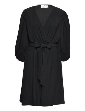 Slfmynte 3/4 Short Dress B Curve Black Seleted Femme Curve