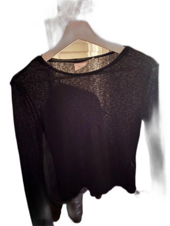 Svart mesh långärmad topp från Nelly