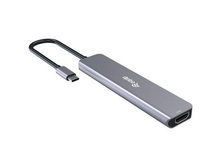 Equip Adapter USB-C->HDMI/4xUSB-C/USB-A 4K/ 60Hz 0.25m Alu.