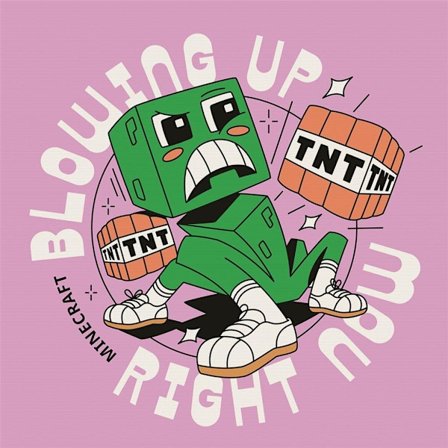 Minecraft Exploderar Just Nu Canvas Tryck En Storlek Grön/Vit