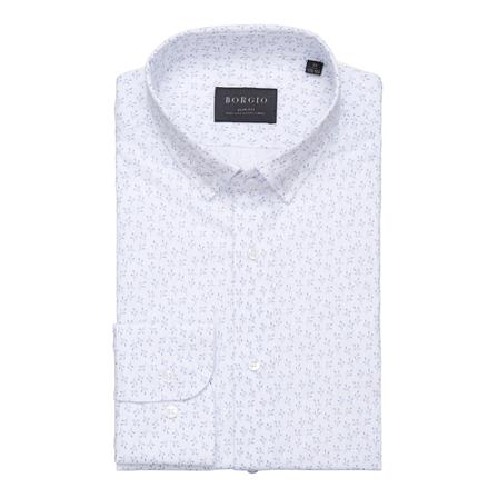 Borgio, koszula calimera długi rękaw slim fit 00265 Biały, Mężczyzna, Rozmiar: L