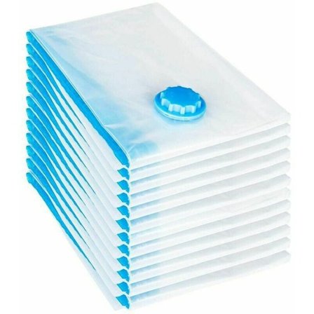 Pakke med 6 vakuumposer, 60x80 cm genanvendelige kompressionsposer til rejser til madrasser, telte, tøj, dyner, sengetøj, puder