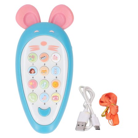 Babytelefonlegetøj Tidlig læring Simulering Museform Musik Legetøjstelefon til småbørn Spædbørn Blå