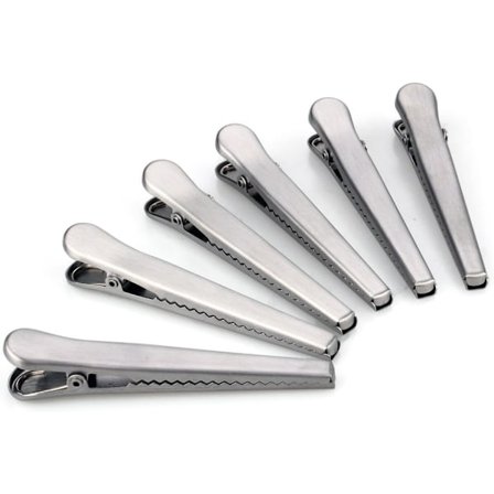 Gjenbrukbare poseklemmer for matlagring, praktisk for forsegling av pakker, stor kraftklemme i rustfritt stål