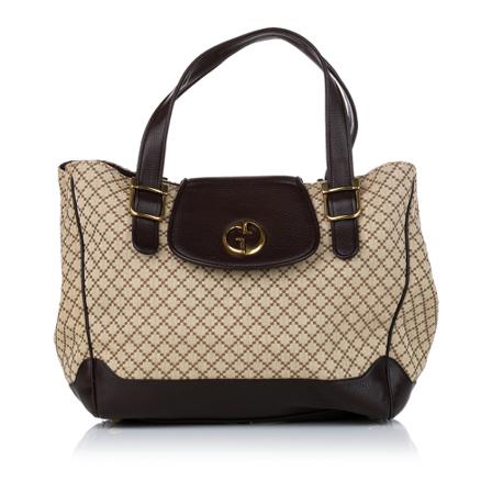 Gucci Vintage Pre-owned Diamante Canvas Tote Tas , Bruin , Dames , Maat: ONE Size Vintage Tassen