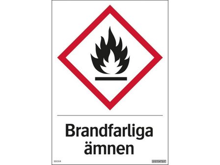 Skylt Brandfarliga ämnen 210x297mm - Lyreco - Skyddsutrustning - Brandskydd och säkerhet - Brandskyltar