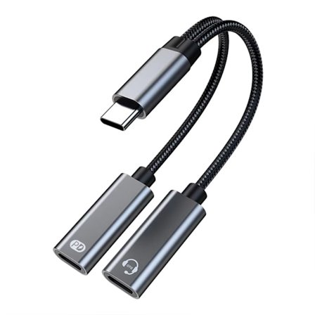 USB-C Hane till USB-C + USB-C Laddningsuttag och Adapter