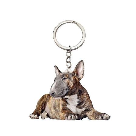 Bull Terrier -koiran akryyliavaimenper El imet Istuu Koirat Ruostumattomasta Ter ksest Avaimenper Miehille Auton Avaimenper Rengas Lahja Lahjat 