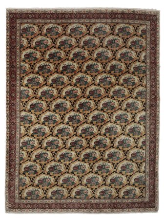 Senneh Rug Oriental Black/Brown Large (Wool, Persia)