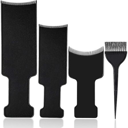 4 deler Balayage Highlighting Board med tenner Hair Dye Paddle Highlighting Brush