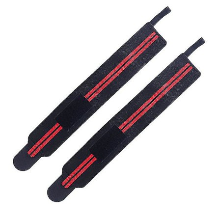 Power Vægtløftning Håndleds Wraps Gym Træningsstropper Håndstøtte (sort rød)(1 stk)