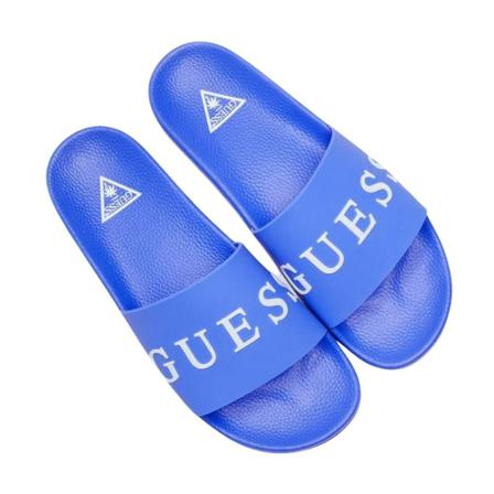Guess, PVC mules with big logo Niebieski, Mężczyzna, Rozmiar: 41 EU