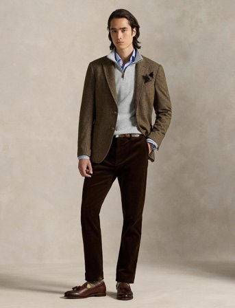 Polo Ralph Lauren Estate-Rib Quarter-Zip Pullover - Grey - M