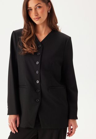 SELECTED FEMME Slfhedi Ls Relaxed Blazer Black Detail:Melange Klær