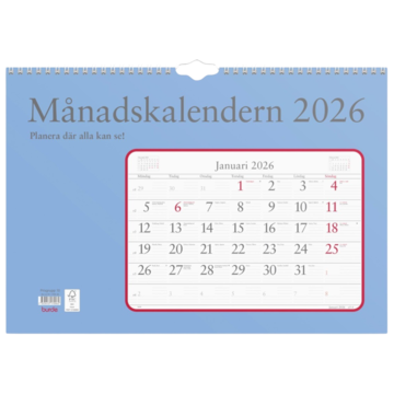 Veggkalender måned spiral 2026