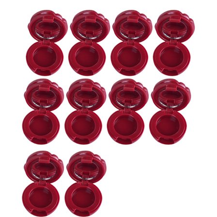 10 kappaleen peilillä varustettuja ruusunmuotoisia kosmetiikkakoteloita, minikokoisia matkahuulipunapidikkeita