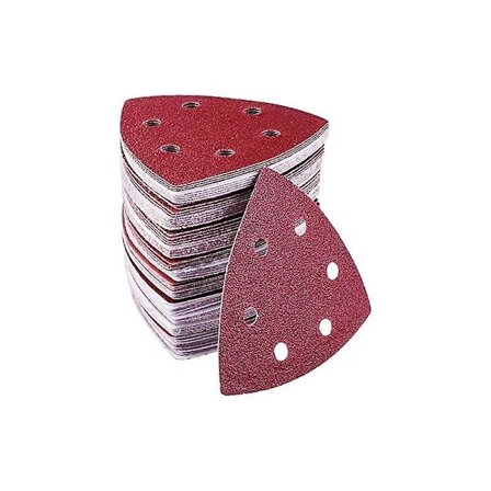 Aiducho Sæt med 72 Delta Slibepapir - 6 Huller - 90 X 90 X 90 Mm - Korn 40/60/80/120/180/240 - Delta Slibepapir til Slibning og Polering
