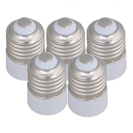 5x E27 till E14 metallbaslampadapterkonverter för halogen LED CFL-lampa