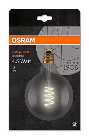 OSRAM LED Globe G125 15 fil smoke spiral glass 1800K E27