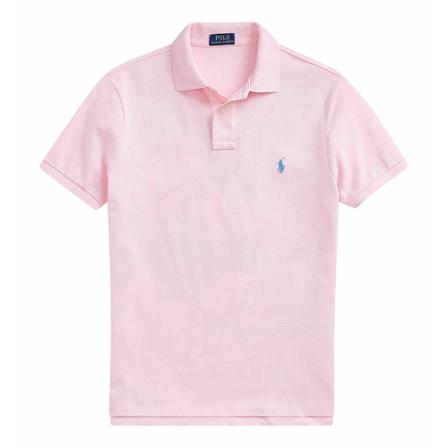 Polo Ralph Lauren, Men polo shirt Custom Slim Fit short arm Roze, Heren, Maat:L