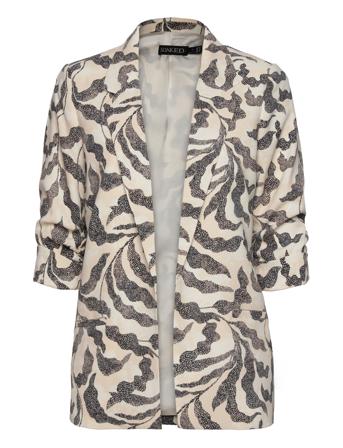 Slshirley Printed Blazer Blazers Single Breasted Blazers Beige Soaked In Luxury*Betinget Tilbud