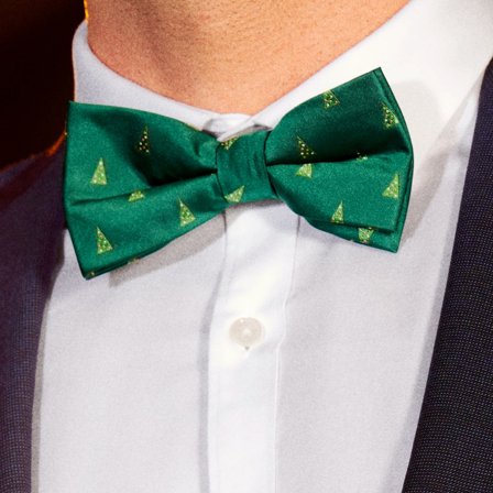 Green Christmas Tree Pre-Tied Bow Tie for Men - Pre-tied bow ties