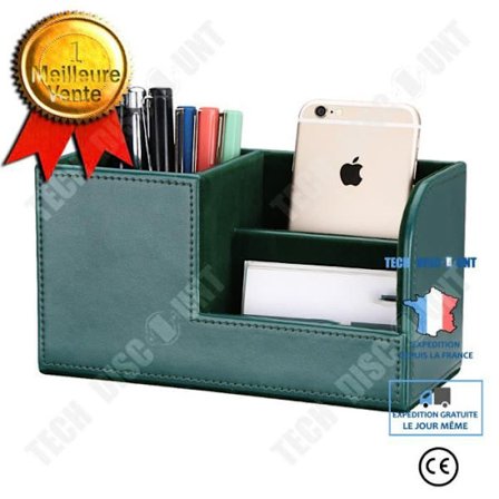 Förvaring - TECH DISCOUNT - Liten pennhållare - Läder - Mörkgrön - Fodrad med fleece