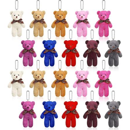 20 stykker mini bamse leketøy 4,7 tommers kosedyr, 10 farger