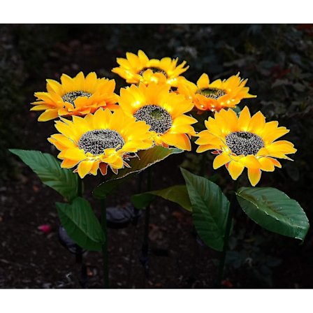 Solros solcellslampor, solrosor med per solros solcellslampor set hållbara, laddningsbara solroslampor utomhus trädgård vattentät