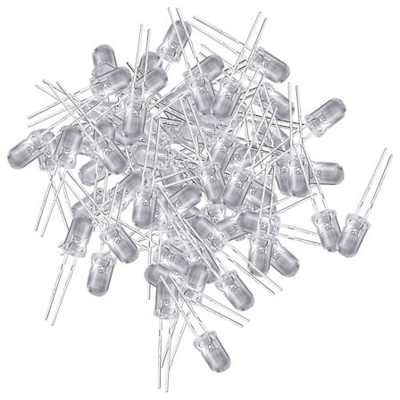 100 st 5 mm varmvita LED-diodlampor DC 3V 20mA glödlampa elektronikkomponenter ljusemitterande diod