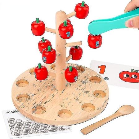 Børns træ æbleplukningsspil, baby pædagogisk legetøj, digital kognitiv læring legetøj, manuel færdighedstræning