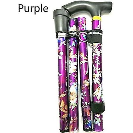 Sammenleggbar stokk Justerbar spaserstokk i aluminium med blomster F