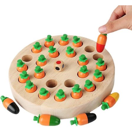 Minnespill i tre for barn, pedagogisk leketøy for barn, farge- og hukommelsestrening, familiespillgave for barn fra 3, 4, 5, 6 år og oppover