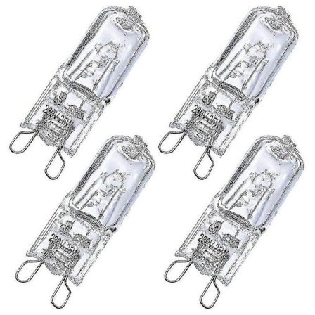 G9 Pærer til Halogenovn - Sæt med 4 Pærer, 25W, G9 Ovnpære A