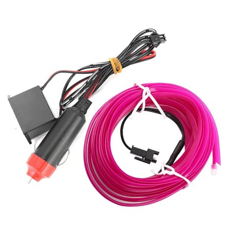 Dekorativ ljusremsa för bil Interiörbelysning Auto LED EL Kall Lampa Modifieringsdelar 4 Meter Lila