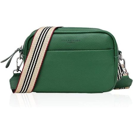 Crossbody taske til kvinder i læder med bred rem håndtaske med bred skulderrem