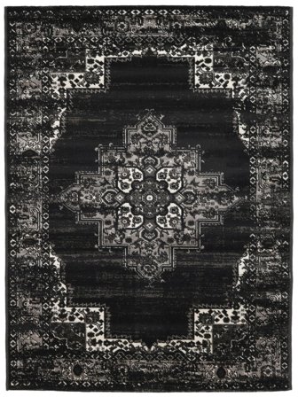 Medallion Vintage Vega Black Oeko-Tex Rug