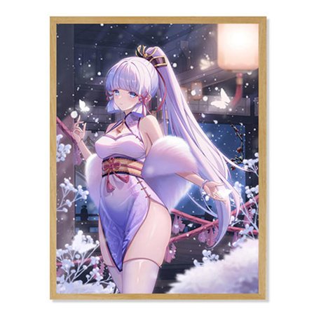 (B)Genshin valomaalaus yövalo tunnelmallinen valaiseva makuuhuoneen yöpöydän ripustusmaalaus