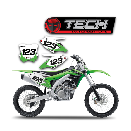 Tech Number Plate Decals - Kawasaki KDX 50 2003-2006