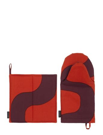 Seireeni Kitchen Textile Set Home Textiles Kitchen Textiles Oven Mitts & Gloves Red Marimekko Home