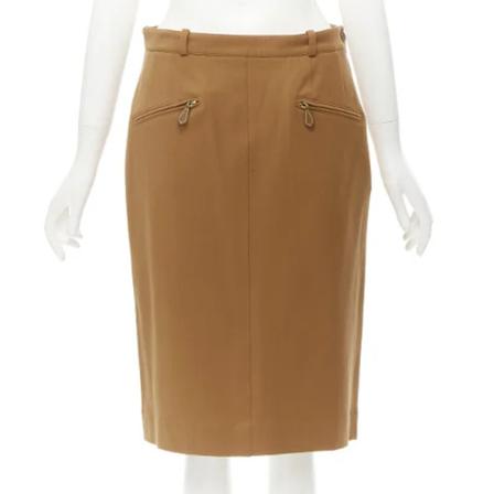 Hermès Vintage Pre-owned Wool bottoms Brun, Dame Vintage Nederdele