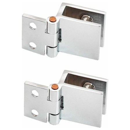 Set med 2 0-graders glasdörrklämmor utan borrning för glastjocklek 5 mm – 8 mm