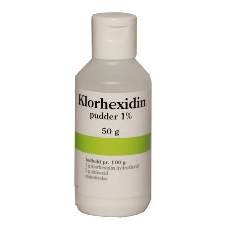 Klorhexidin pudder 1%, 50 g