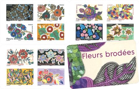 Frankrig - Broderede blomster - Postfrisk hæfte