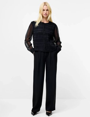 French Connection Canary Pleated Shirt - Black - 34